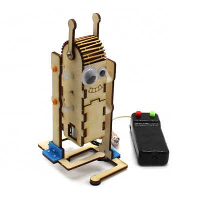 DIY wire-controlled wooden gear transmission robot electric remote control toy