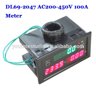 DL69-2047 AC200-450V 100A 0.32" Led Voltmeter Ammeter Power Factor Energy Multifunction Digital Meter