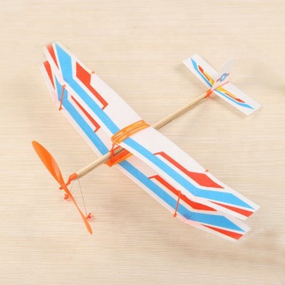 Biplane glider School-specific teaching model Rubber band airplane